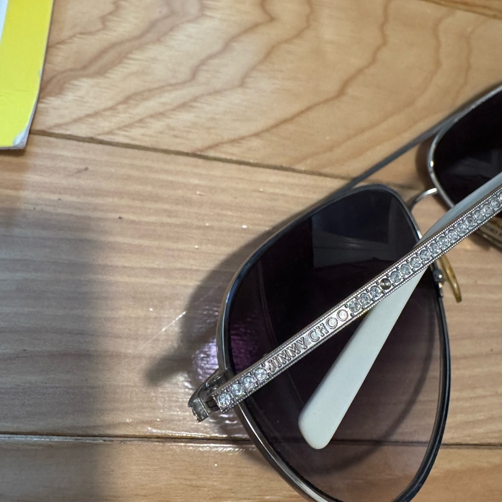 Jimmy Choo Silver Aviator Sunglasses - Picture 5 of 5